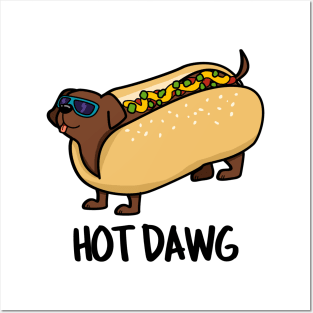 Hot Dawg Cute Hot Dog Pun Posters and Art